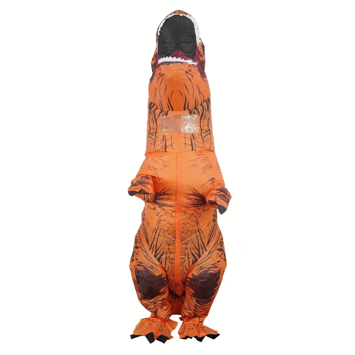 DinoKing Opblaasbaar T-Rex Kostuum – Gigantisch Unisex Pak met Ventilator - Afbeelding 4