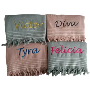 Walra Remade hamam handdoek borduren