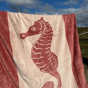 Velours strandlaken Zeepaardje